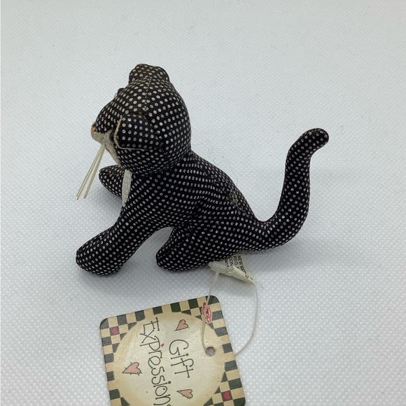 Gift Expessions Miniature Cat Metallic Polka Dot Stuffed Animal - Picture 6 of 6